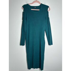 Fashion Nova Sweater Midi Dress Women's Ribbed Knit Open Shoulder Sz 3X